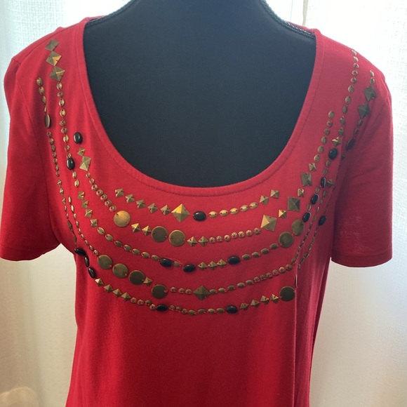 Black & gold toned beaded Tshirt dress /tunic. - Picture 2 of 7